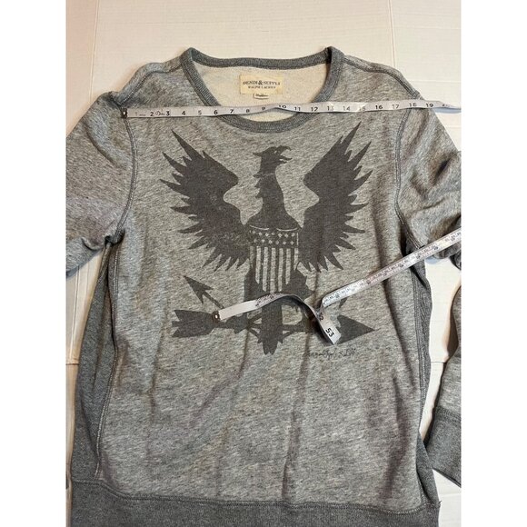 VTG- Ralph Lauren Denim & Supply women’s Grey Eagle  crest Graphic Sweatshirt L - Picture 9 of 11